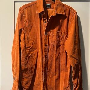 Todd Snyder CORDUROY SPORT SHIRT in Burnt Orange